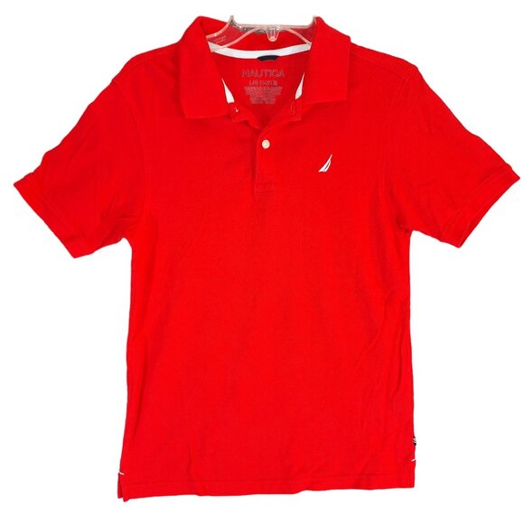 Nautica Red Sporty Polo Shirt L/G (14/16) 100% Cotton Short Sleeve Classic Fit - Picture 1 of 8